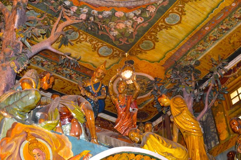 Upper Corner in Gangaramaya Temple - Colombo, Sri Lanka